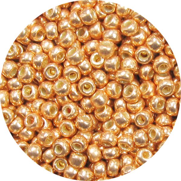 6/0 Japanese Seed Bead, PermaFinish Metallic Light Copper (Rose Gold)