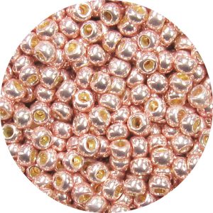 6/0 Japanese Seed Bead, PermaFinish Metallic Light Pink