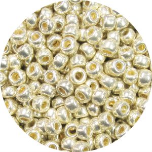 6/0 Japanese Seed Bead, PermaFinish Metallic Silver