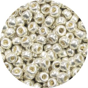 Japanese Seed Bead, PermaFinish Metallic Bright Silver