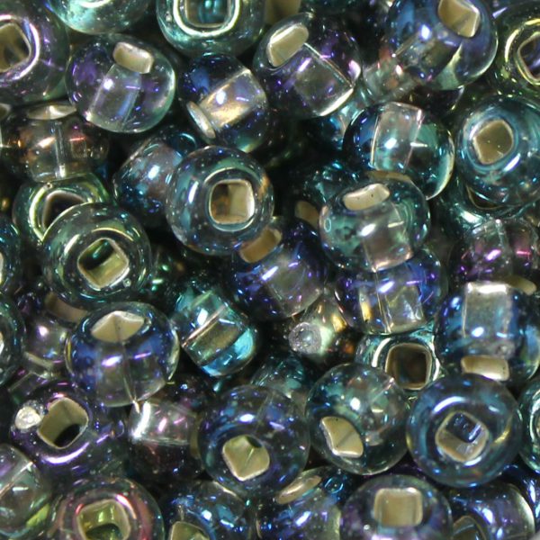 2/0 Czech Seed Bead Silver Lined Black Diamond AB