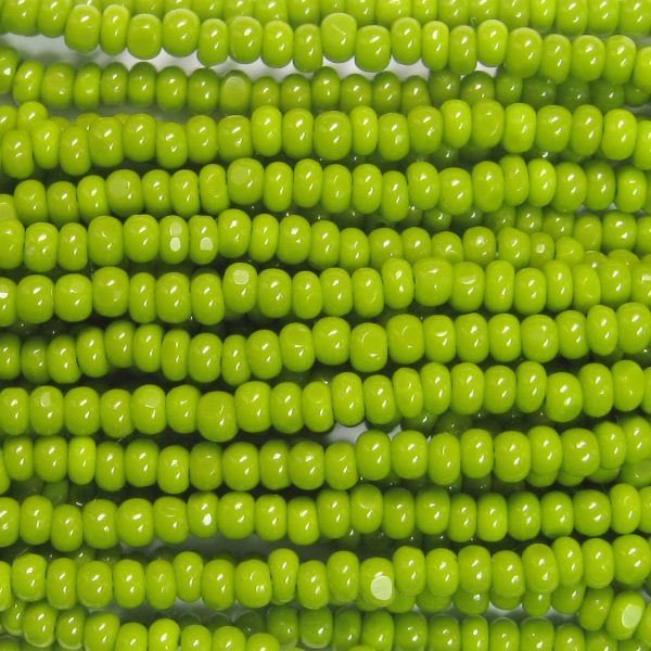 13/0 Czech Charlotte Cut Seed Bead, Opaque Olive Green