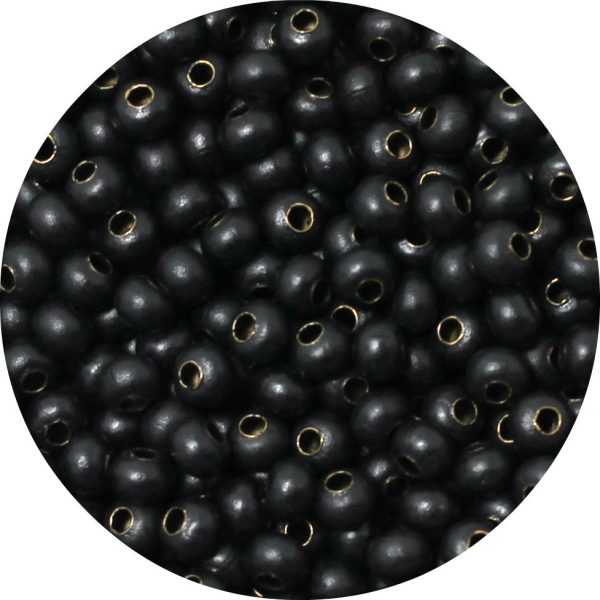 6/0 Seed Bead, Genuine Metal, Matte Black