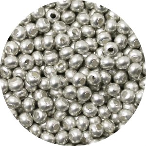 6/0 Seed Bead, Genuine Metal, Matte Silver