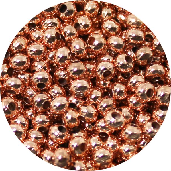 6/0 Seed Bead, Genuine Metal, 24K Rose Gold Plate