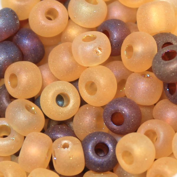 2/0 Czech Seed Bead Frosted Transparent Tortoise AB Mix