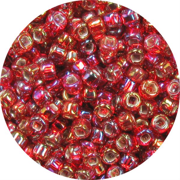 6/0 Japanese Seed Bead, Silver Lined Ruby AB