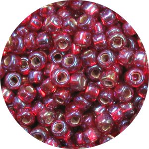 6/0 Japanese Seed Bead, Silver Lined Garnet AB