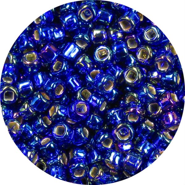 6/0 Japanese Seed Bead, Silver Lined Cobalt Blue AB