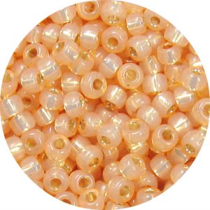 6/0 Japanese Seed Bead, Gold Lined Waxy Peach*