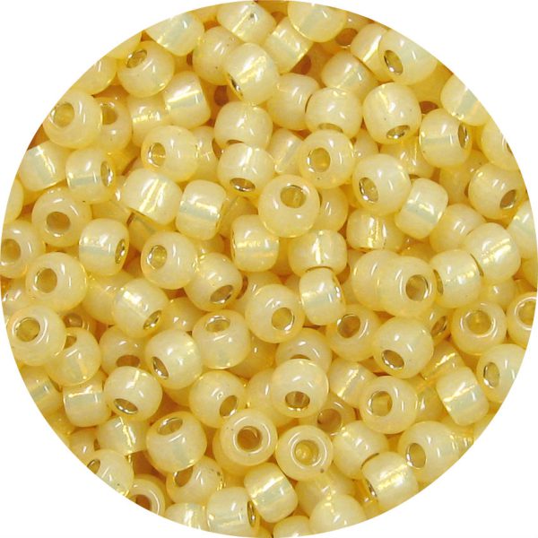 6/0 Japanese Seed Bead, Gold Lined Waxy Corn Yellow*