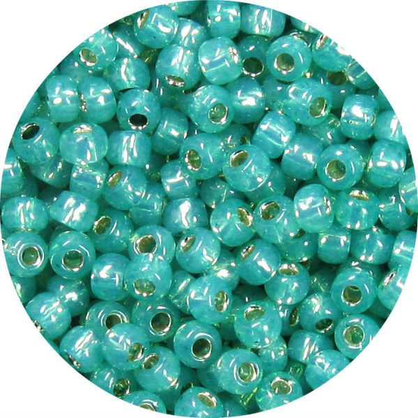 6/0 Japanese Seed Bead, Gold Lined Waxy Sage*