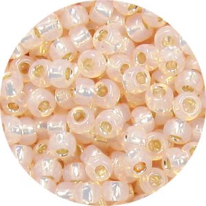 6/0 Japanese Seed Bead, Gold Lined Waxy Light Peach*