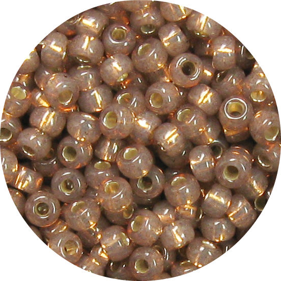 6/0 Japanese Seed Bead, Gold Lined Waxy Sable Brown*