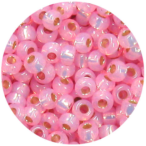 6/0 Japanese Seed Bead, Gold Lined Waxy Pink*
