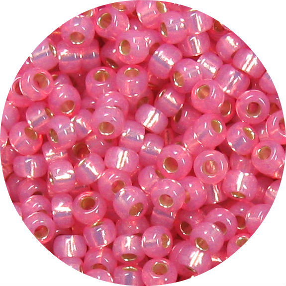 6/0 Japanese Seed Bead, Gold Lined Waxy Dark Pink*