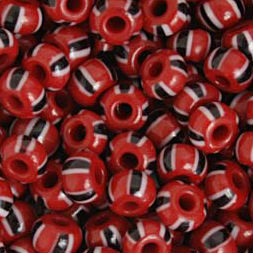 2/0 Czech Seed Bead Red White Heart – Garden of Beadin