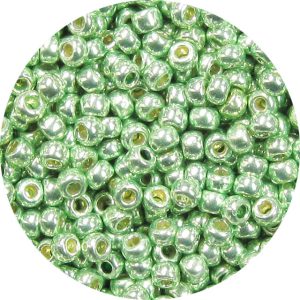 11/0 Japanese Seed Bead, Permanent Metallic Lime P483