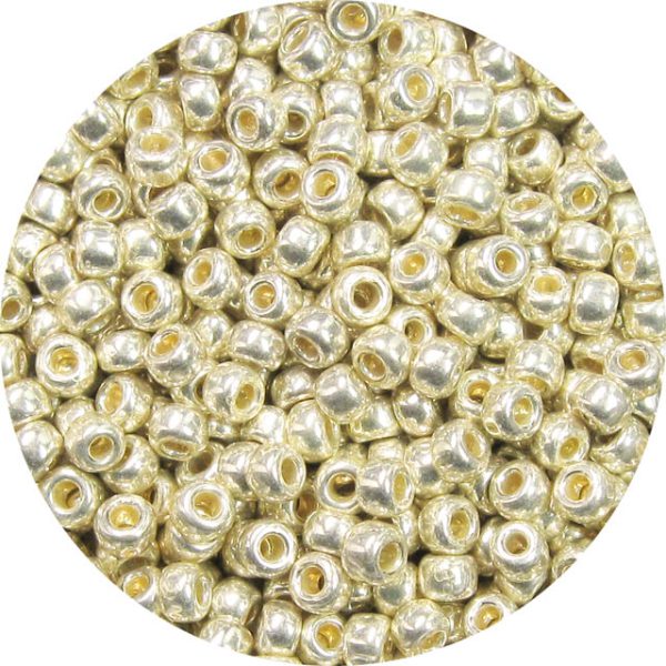 11/0 Japanese Seed Bead, Permanent Metallic Silver P470