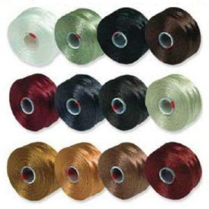 Size D S‐Lon Bead Thread Mix,  Basic Colors 1 each of colors 1 dozen total