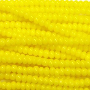 8/0 Czech Seed Bead, Opaque Corn Yellow