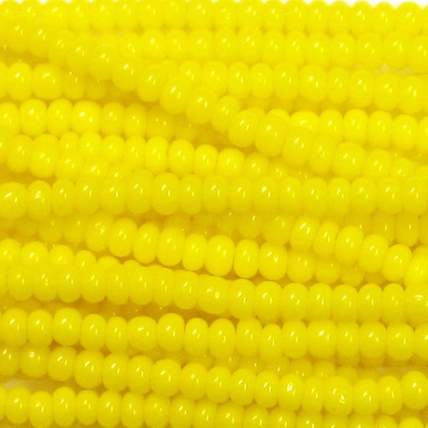 8/0 Czech Seed Bead, Opaque Corn Yellow