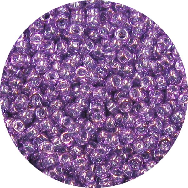 8/0 Japanese Seed Bead, Transparent Lilac Gold Luster