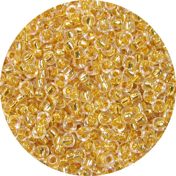 8/0 Japanese Seed Bead, Pure 24K Gold Lined Crystal