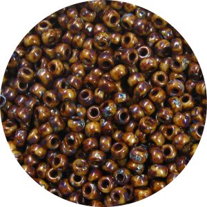 11/0 Japanese Seed Bead, Opaque Brown Picasso