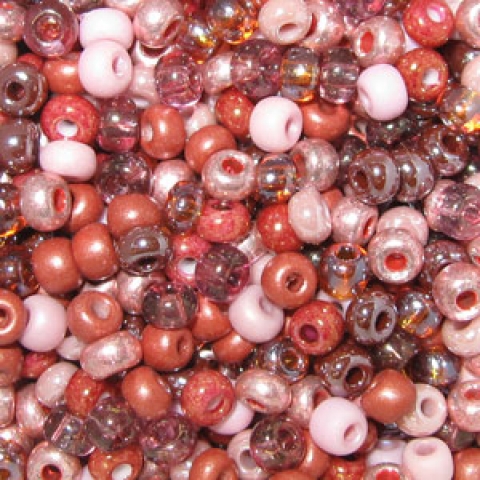 11/0 Czech Seed Bead, Copper Carnation Mix