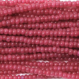 11/0 Czech Seed Bead, Waxy Fuchsia Opal Tint**