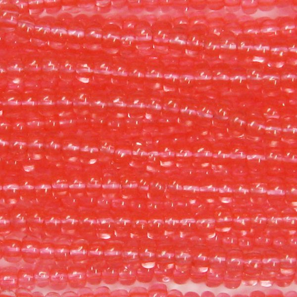 11/0 Czech Seed Bead, Transparent Bright Salmon Rose Tint**