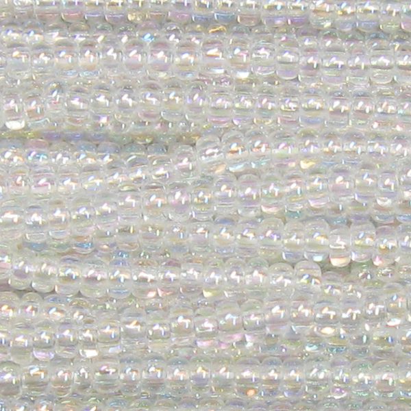 11/0 Czech Seed Bead, Transparent Crystal AB