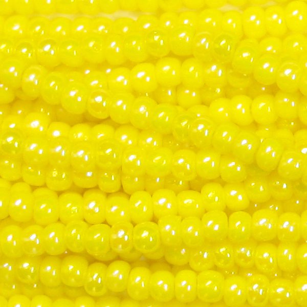 11/0 Czech Seed Bead, Opaque Lemon Yellow AB