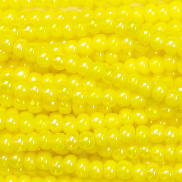 11/0 Czech Seed Bead, Opaque Lemon Yellow AB