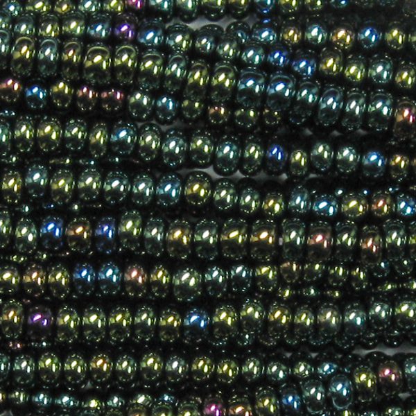 11/0 Czech Seed Bead, Green Iris