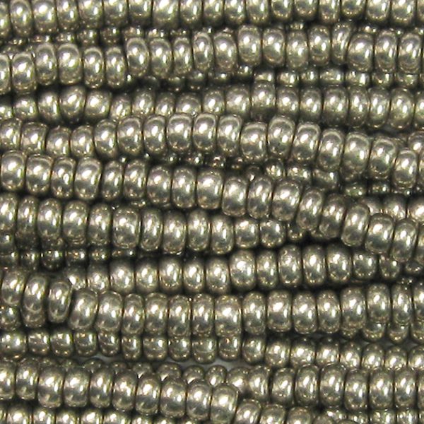 8/0 Czech Seed Bead, Terra Galvanized Metallic Steel**