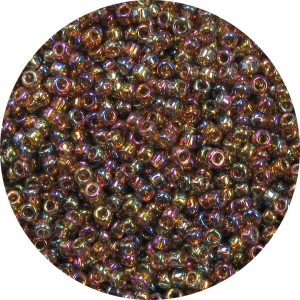 11/0 Japanese Seed Bead, Transparent Dark Smoke Topaz AB