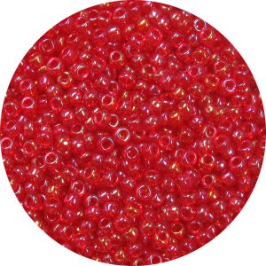 11/0 Japanese Seed Bead, Transparent Cherry Red AB