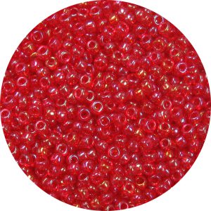 Japanese Seed Bead, Transparent Cherry Red AB