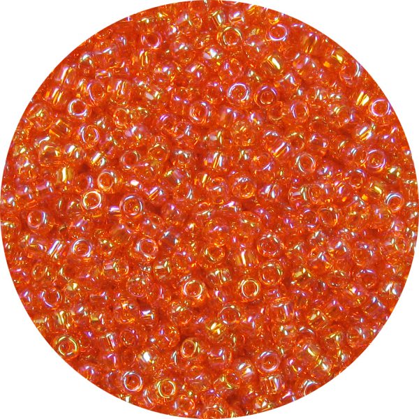 11/0 Japanese Seed Bead, Transparent Orange AB