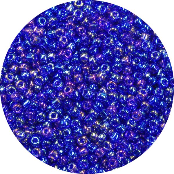 11/0 Japanese Seed Bead, Transparent Cobalt Blue AB