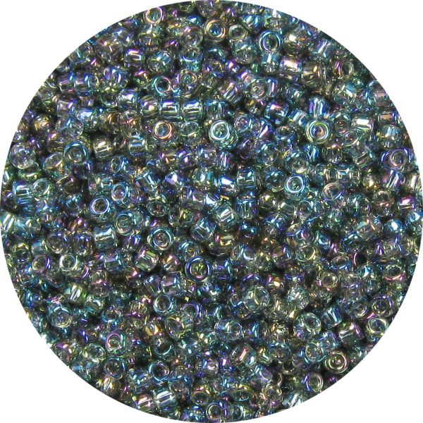 11/0 Japanese Seed Bead, Transparent Black Diamond AB