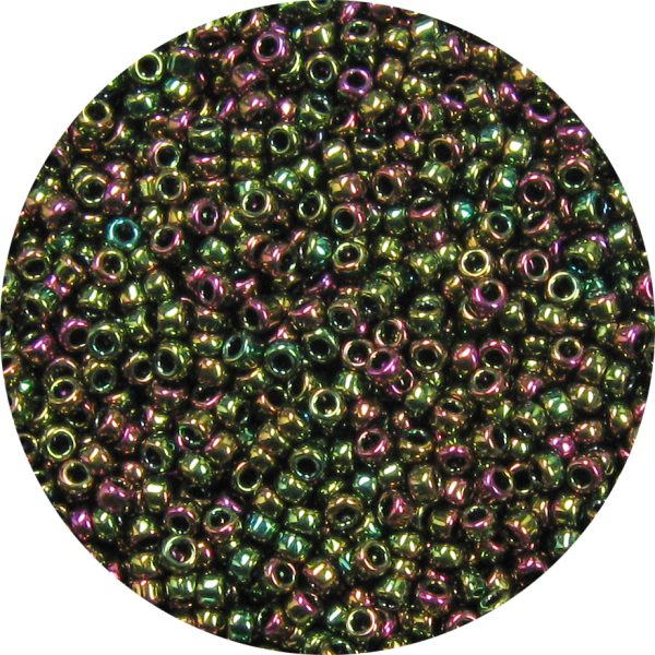 11/0 Japanese Seed Bead, Metallic Olive Rose AB