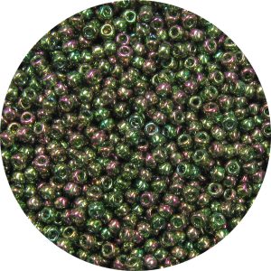 Japanese Seed Bead, Transparent Gold Luster Dark Olivine AB