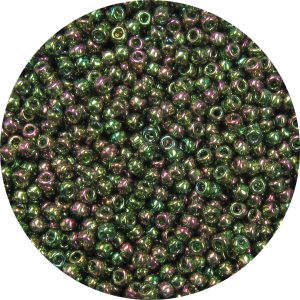 11/0 Japanese Seed Bead, Transparent Gold Luster Dark Olivine AB