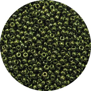 11/0 Japanese Seed Bead, Metallic Khaki Green