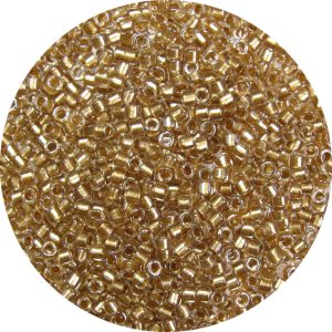 DB0907 - 11/0 Miyuki Delica Beads, Tan Shimmer Lined Crystal