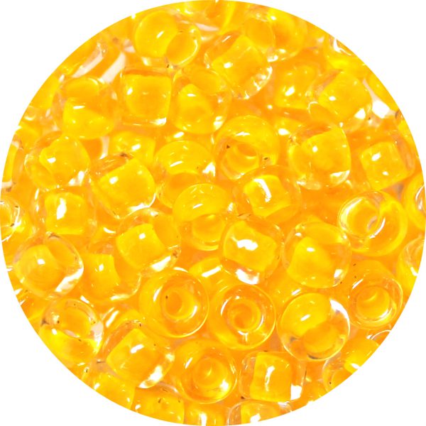 3/0 Japanese Seed Bead, Neon Sunflower Lined Crystal