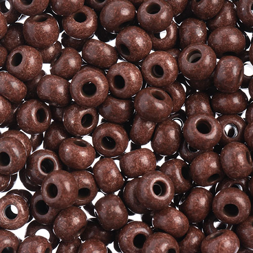 2/0 Czech Seed Bead, Opaque Terra Intensive Chocolate Brown